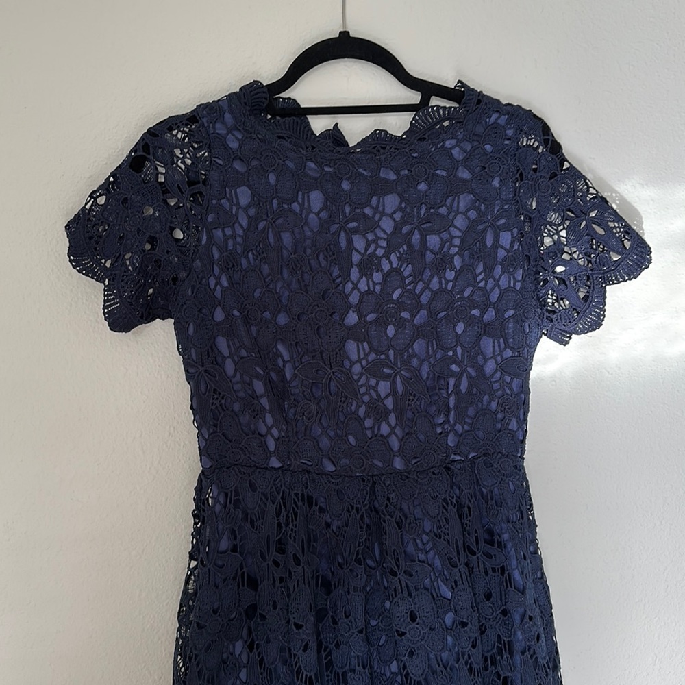 Chicwish Navy Lace Dress